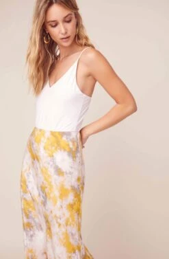 Nava Tie Dye Midi Skirt 11 Nava Tie Dye Midi Skirt -Sun Gaia Dresses Shop ACS9045C LEMON PINK TIE DYE 7