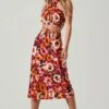 Nava Floral Midi Skirt -Sun Gaia Dresses Shop ACS9045S REDFLORAL 2