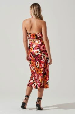 Nava Floral Midi Skirt -Sun Gaia Dresses Shop ACS9045S REDFLORAL 6