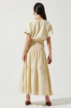 Perfect Oasis Tiered Midi Skirt -Sun Gaia Dresses Shop ACS9062 VANILLA 4