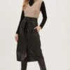 Lorette Tie Waist Faux Leather Midi Skirt