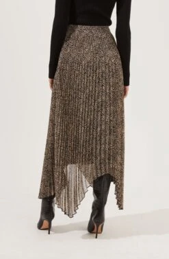 Animal Instinct Pleated Midi Skirt -Sun Gaia Dresses Shop ACS9070 BLACKTAUPEANIMAL 6