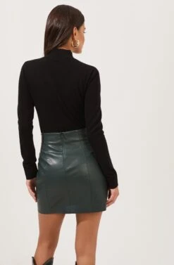 Meika Faux Leather Mini Skirt -Sun Gaia Dresses Shop ACS9072 GREEN 6