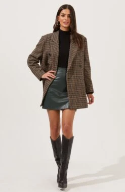 Meika Faux Leather Mini Skirt -Sun Gaia Dresses Shop ACS9072 GREEN 7