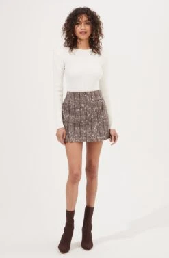 Christa Plaid Mini Skirt 11 Christa Plaid Mini Skirt -Sun Gaia Dresses Shop ACS9073C BROWNMULTI 1