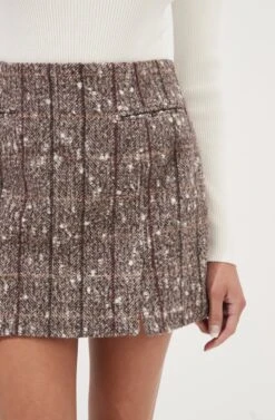 Christa Plaid Mini Skirt 13 Christa Plaid Mini Skirt -Sun Gaia Dresses Shop ACS9073C BROWNMULTI 4