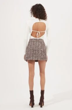 Christa Plaid Mini Skirt 10 Christa Plaid Mini Skirt -Sun Gaia Dresses Shop ACS9073C BROWNMULTI 5