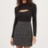 Audrey Plaid Mini Skirt 2 Audrey Plaid Mini Skirt -Sun Gaia Dresses Shop ACS9074C CHARCOALPLAID 1