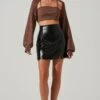 Audrey Faux Leather Mini Skirt