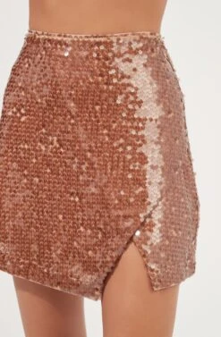 Romina Sequin Mini Skirt -Sun Gaia Dresses Shop ACS9075 NUDE 4