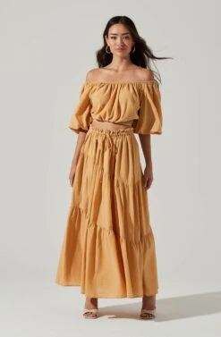 Balboa Tiered Maxi Skirt -Sun Gaia Dresses Shop ACS9080 GOLDEN 1 c7fac6d7 c799 44be b5b4 17e75490b0f0