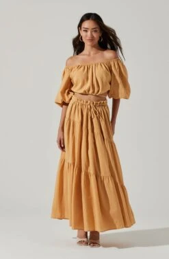 Balboa Tiered Maxi Skirt -Sun Gaia Dresses Shop ACS9080 GOLDEN 2 edd78fcb 0fc2 4d5d a1f3 0c90736c3ff5