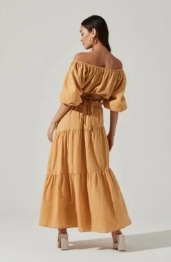 Balboa Tiered Maxi Skirt -Sun Gaia Dresses Shop ACS9080 GOLDEN 4 f70e7876 c554 432f ac16 89e7cd86c74f