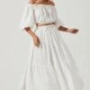 Balboa Tiered Maxi Skirt -Sun Gaia Dresses Shop ACS9080 WHITE 1