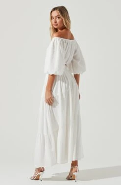 Balboa Tiered Maxi Skirt -Sun Gaia Dresses Shop ACS9080 WHITE 3