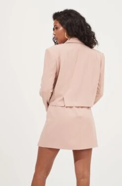 Woodbury Buttoned Side Slit Mini Skirt -Sun Gaia Dresses Shop ACS9081 BLUSH 5