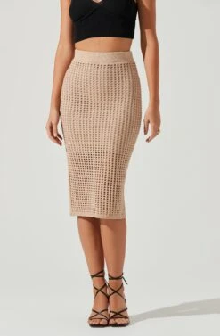 Halsey Crochet Midi Skirt -Sun Gaia Dresses Shop ACS9084 NATURAL 4