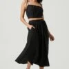 Terra Bella High Waist Midi Skirt -Sun Gaia Dresses Shop ACS9085 BLACK 1