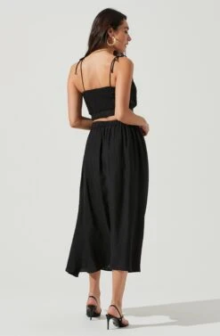 Terra Bella High Waist Midi Skirt -Sun Gaia Dresses Shop ACS9085 BLACK 3