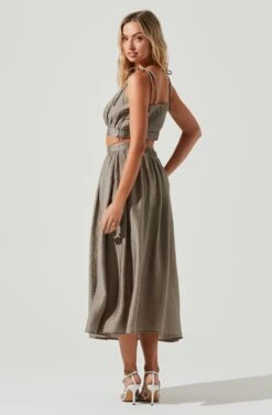 Terra Bella High Waist Midi Skirt -Sun Gaia Dresses Shop ACS9085 MUSHROOM 3