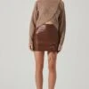 Atwell Faux Leather Lace Up Mini Skirt -Sun Gaia Dresses Shop ACS9106 CHESTNUT 1 74bf84b5 3614 4363 b86c fb1376ace8aa