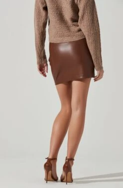Atwell Faux Leather Lace Up Mini Skirt 8 Atwell Faux Leather Lace Up Mini Skirt -Sun Gaia Dresses Shop ACS9106 CHESTNUT 3 b9621184 d3bb 4f51 b694 deda070495c2
