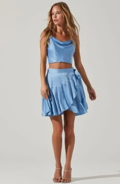 Ellery Ruffle Mini Skirt -Sun Gaia Dresses Shop ACS9122 SKYBLUE 1