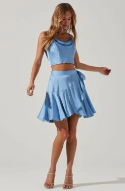 Ellery Ruffle Mini Skirt -Sun Gaia Dresses Shop ACS9122 SKYBLUE 2