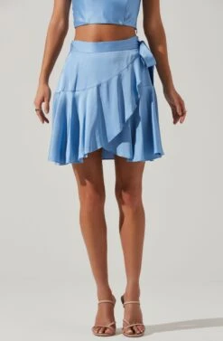 Ellery Ruffle Mini Skirt -Sun Gaia Dresses Shop ACS9122 SKYBLUE 3