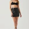 Ezra Faux Leather Mini Skirt -Sun Gaia Dresses Shop ACS9135 BLACK 3