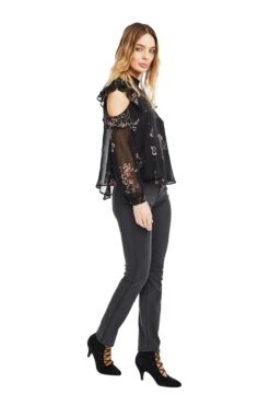 Chantelle Top -Sun Gaia Dresses Shop ACT12559 BLACK MULTI FLORAL 02