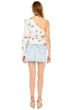 Syble Top -Sun Gaia Dresses Shop ACT13048 CREAM SATIN FLORAL 03