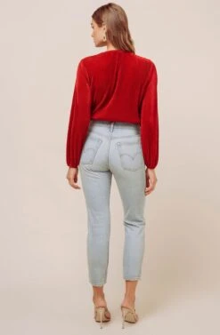 Long Sleeve Plisse Bodysuit 12 Long Sleeve Plisse Bodysuit -Sun Gaia Dresses Shop ACT13115B RUST 6