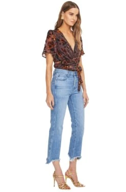 Veda Floral Bodysuit -Sun Gaia Dresses Shop ACT15133 GOLDEN RUST FLORAL 02