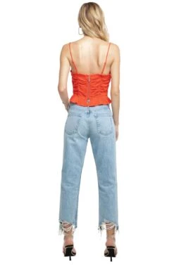 Riley Crop Top -Sun Gaia Dresses Shop ACT15257B CORAL RED 3