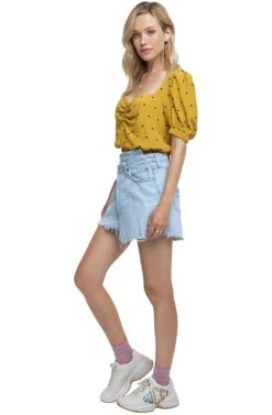 Drew Polka Dot Crop Top 10 Drew Polka Dot Crop Top -Sun Gaia Dresses Shop ACT15306 MUSTARD DOT 2