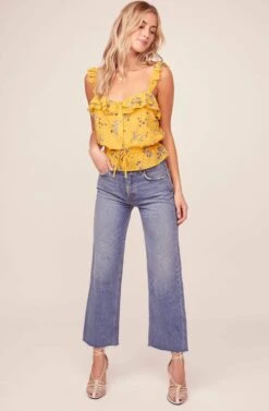 Donna Floral Top -Sun Gaia Dresses Shop ACT15395B MARIGOLD MULTI FLORAL 1