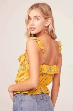 Donna Floral Top -Sun Gaia Dresses Shop ACT15395B MARIGOLD MULTI FLORAL 5