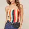 Shirlee Striped Tank Top -Sun Gaia Dresses Shop ACT15440 AQUA ORANGE STRIPE 5A