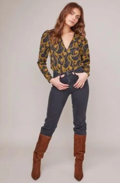 Chain Reaction Bodysuit -Sun Gaia Dresses Shop ACT15557 BLACK GOLD CHAIN 2A