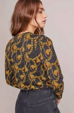 Chain Reaction Bodysuit -Sun Gaia Dresses Shop ACT15557 BLACK GOLD CHAIN 4A