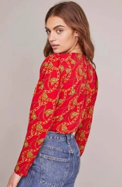 Chain Reaction Bodysuit -Sun Gaia Dresses Shop ACT15557 RED GOLD CHAIN 4A