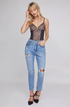 Stassi Lace Bodysuit -Sun Gaia Dresses Shop ACT15635 BLACK NUDE 1