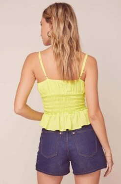 Fiona Smocked Top -Sun Gaia Dresses Shop ACT15771B NEON LIME 5