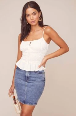 Fiona Smocked Top -Sun Gaia Dresses Shop ACT15771B WHITE 7 edit