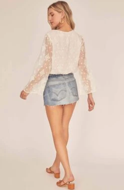 Saskia Wrap Sheer Top -Sun Gaia Dresses Shop ACT15773 OFF WHITE 6A