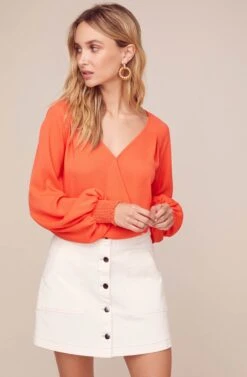 Essex Wrap Top -Sun Gaia Dresses Shop ACT15820 TANGERINE 2