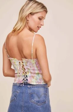 Mika Tie Dye Top -Sun Gaia Dresses Shop ACT15990 PINK YELLOW TIE DYE 4