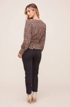 Rebecca Animal Print Top -Sun Gaia Dresses Shop ACT16266R004 BROWN MULTI ANIMAL 3