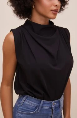 Remi Mock Neck Sleeveless Bodysuit 16 Remi Mock Neck Sleeveless Bodysuit -Sun Gaia Dresses Shop ACT16564 BLACK 6